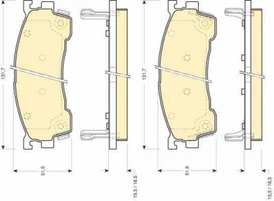 GIRLING Колодки тормозные передние MAZDA 323 626 PREMACY 92- (GAYR3323ZA, 6111399)