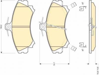 Girling 6111981 комплект тормозных колодок, дисковый тормоз на MITSUBISHI CARISMA (DA_)