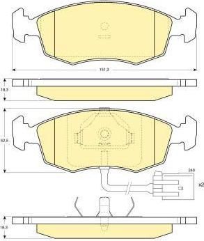 Girling 6112082 комплект тормозных колодок, дисковый тормоз на FORD SCORPIO I (GAE, GGE)