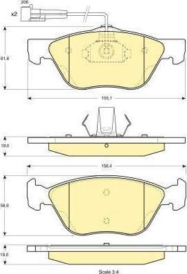 Girling 6112122 комплект тормозных колодок, дисковый тормоз на ALFA ROMEO 156 (932)