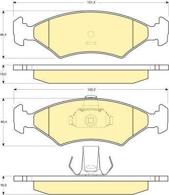 GIRLING Колодки тормозные передние FORD ESCORT SIERRA 80-93 (1039106, 6112222)