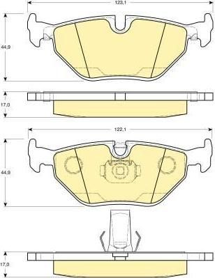 GIRLING Колодки торм. задние E39 TOURING 95-03 123X42,3X17,3mm (34216761281, 6112652)