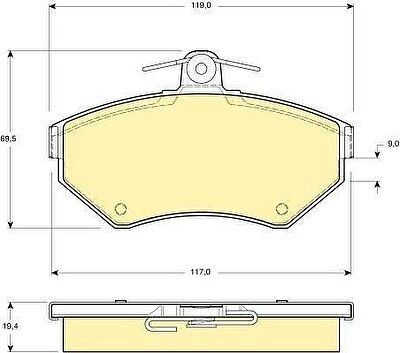 GIRLING Колодки тормозные передние AUDI A4 1.6 1.8 1.9D 95>00 VOLKSWAGEN PASSAT 97>00 G3 CADDY 95>04 POLO 95>01 (8E0698151N, 6112661)