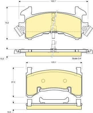 Girling 6112723 комплект тормозных колодок, дисковый тормоз на CHEVROLET S10 пикап