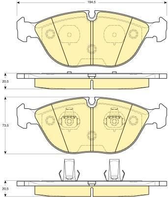 GIRLING Колодки тормозные AUDI A8/ E38/MERCEDES W210/W220 передние (571872, 6112852)