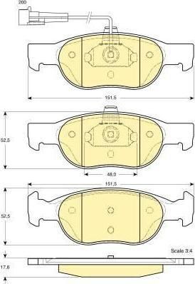 GIRLING Колодки тормозные ALFA 145/146/FIAT BRAVO/PUNTO -01 передние (571882, 6112912)