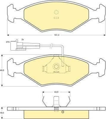 Girling 6113472 комплект тормозных колодок, дисковый тормоз на FIAT FIORINO фургон (146)