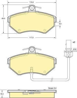 GIRLING Колодки тормозные перед. VAG A4 Passat B5 95-05 (8E0698151M, 6113661)