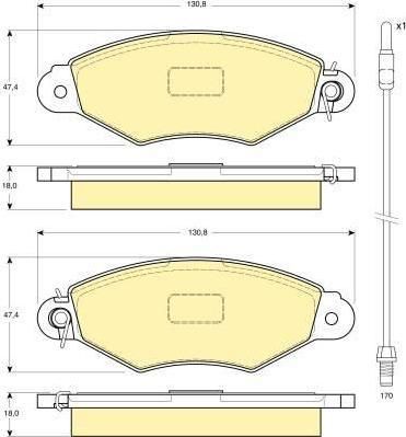 GIRLING Колодки тормозные перед. NISSAN Kubistar//Kangoo 1,2-1,9L 00-> (4106000QAF, 6114024)