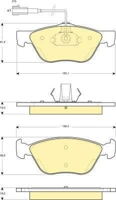 Girling 6114452 комплект тормозных колодок, дисковый тормоз на FIAT MAREA (185)