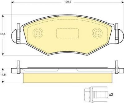 GIRLING Колодки торм передние PEUGEOT 206 01-- (425494, 6115004)