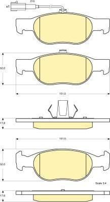 Girling 6115642 комплект тормозных колодок, дисковый тормоз на FIAT BRAVA (182)