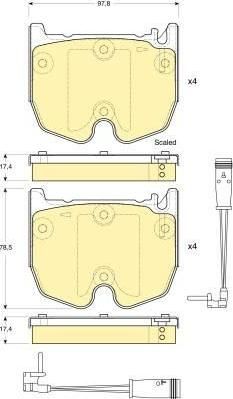 Girling 6115999 Колодки тормозные MERCEDES W211/W220/C219/C215/R230 600/55/65 AMG передние