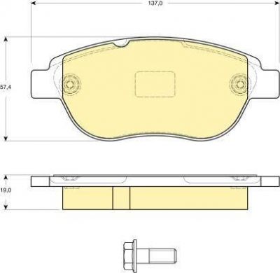 GIRLING Колодки тормозные передние PEUGEOT 307 1.6 CITROEN C4 1.4 1.6 2.0 04> (425331, 6116244)