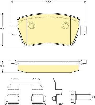 Girling 6116371 комплект тормозных колодок, дисковый тормоз на FIAT CROMA (194)