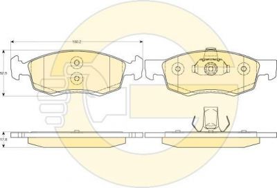 GIRLING Колодки тормозные перед. RENAULT Logan MCV 1,4/1,6L 07-> (6001549803, 6117492)