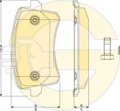 GIRLING Колодки тормозные задние AUDI A4 A5 Q5 1.8-3.2 07- (8K0698451A, 6117651)