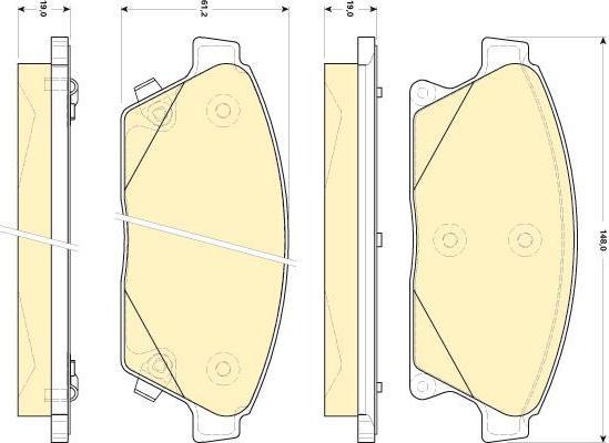 GIRLING Колодки тормозные перед. CHEVROLET Cruze//Astra J 07-> (13301234, 6118479)