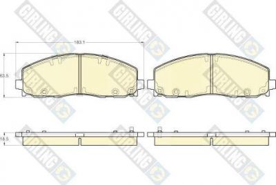 GIRLING КОМПЛЕКТ ТОРМОЗНЫХ КОЛОДОК, ДИСКОВЫЙ ТОРМОЗ (6119442)