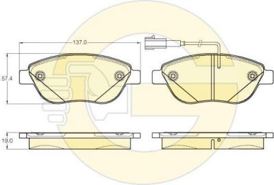 Girling 6120013 комплект тормозных колодок, дисковый тормоз на FIAT LINEA (323)