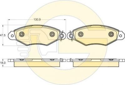 Girling 6120243 комплект тормозных колодок, дисковый тормоз на RENAULT KANGOO (KC0/1_)
