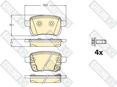 Girling 6120931 комплект тормозных колодок, дисковый тормоз на OPEL CORSA E Van