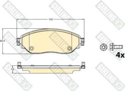 Girling 6120961 комплект тормозных колодок, дисковый тормоз на OPEL VIVARO Combi