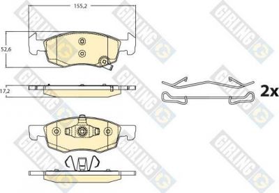 Girling 6120992 комплект тормозных колодок, дисковый тормоз на OPEL CORSA E Van