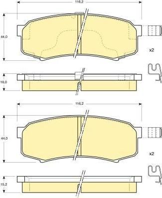 Girling 6131109 Колодки тормозные TOYOTA LC 80/90/120 90>/MITSUBISHI PAJERO 3.8/3.2D 06> задние