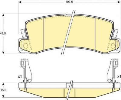 GIRLING Колодки тормозные зад.Toyota Avensis -03 Camry Carolla 92-00 107,8x35x15,5mm (0449220062, 6131649)