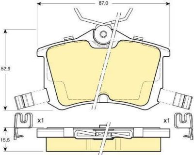 GIRLING Колодки тормозные задние HONDA ACCORD Mk VII (CG) 1998 10 -02 03 02 03- (43022SEAE10, 6131901)