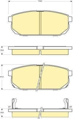 GIRLING Колодки тормозные задние Kia Sorento 02-/06- (GDB3344, 6133449)