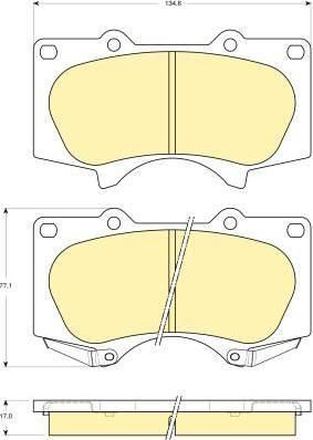 GIRLING Колодки тормозные передние TOYOTA LC 120 MITSUBISHI PAJERO 06> (0446535290, 6133649)