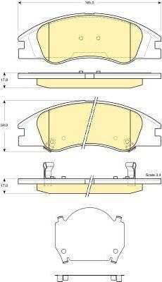 GIRLING Колодки тормозные KIA CERATO 04- передние (581012FA10, 6133679)