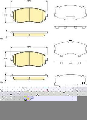 GIRLING Колодки тормозные передние SUBARU FORESTER 01- IMPREZA 01- LEGACY 98- (26296AG040, 6133719)