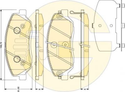 GIRLING Колодки тормозные перед. HYUNDAI Santa Fe 2,2-2,7L 06-> 581010WA00/581014DU00 (581012BA10, 6134189)