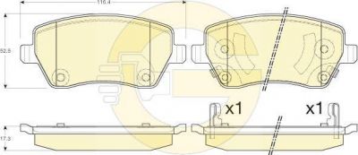 Girling 6135461 комплект тормозных колодок, дисковый тормоз на NISSAN NOTE (E12)