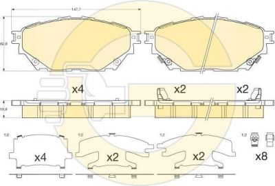 Girling 6136116 комплект тормозных колодок, дисковый тормоз на MITSUBISHI Canter