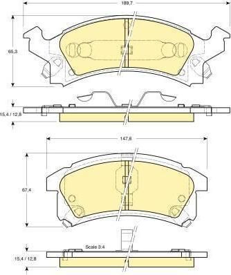 Girling 6140025 комплект тормозных колодок, дисковый тормоз на CHEVROLET CORSICA (1_69)