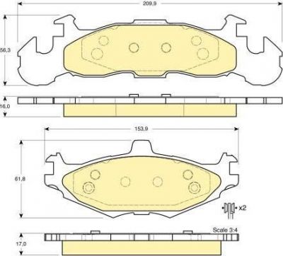 Girling 6140035 комплект тормозных колодок, дисковый тормоз на CHRYSLER ES