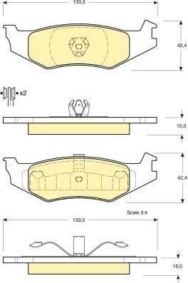 Girling 6140125 комплект тормозных колодок, дисковый тормоз на CHRYSLER SARATOGA