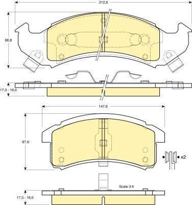 Girling 6140549 комплект тормозных колодок, дисковый тормоз на BUICK LE SABRE