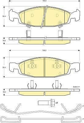 GIRLING Колодки тормозные JEEP CHEROKEE 88-/GRAND CHEROKEE II 99- передние (573077, 6141205)