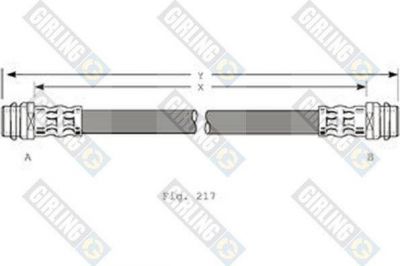 Girling 9001341 Шланг тормозной AUDI A3/SKODA OCTAVIA/VW BORA/GOLF IV/POLO зад.