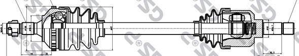 GSP 245159 Привод в сборе PEUGEOT 406 1.6-2.0 95-04 лев. +ABS