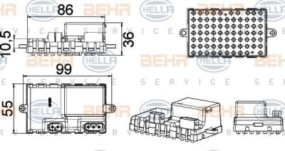 Hella 5HL 351 321-211 регулятор, вентилятор салона на 5 (E60)