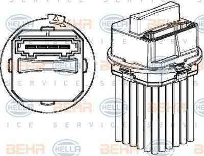 HELLA Резистор моторчика отопителя MERCEDES-BENZ SPRINTER/VW CRAFTER 06- (2E0820521, 5HL351321-321)