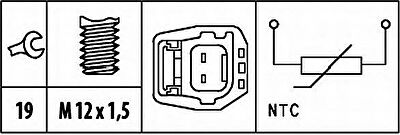 Hella 6PT 009 309-461 датчик, температура охлаждающей жидкости на VOLVO V40 универсал (VW)