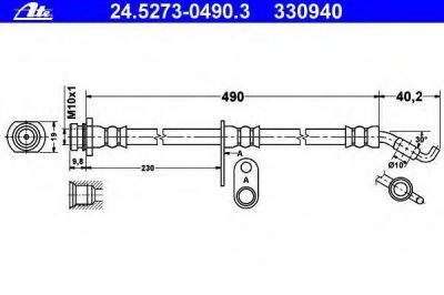 Hella 8AH 355 464-531 тормозной шланг на AUDI A6 Allroad (4FH, C6)