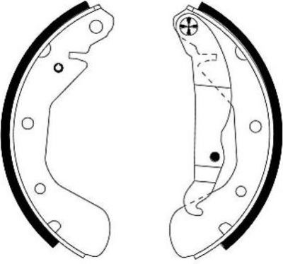 Hella 8DB 355 001-301 комплект тормозных колодок на OPEL ASTRA F Наклонная задняя часть (53_, 54_, 58_, 59_)